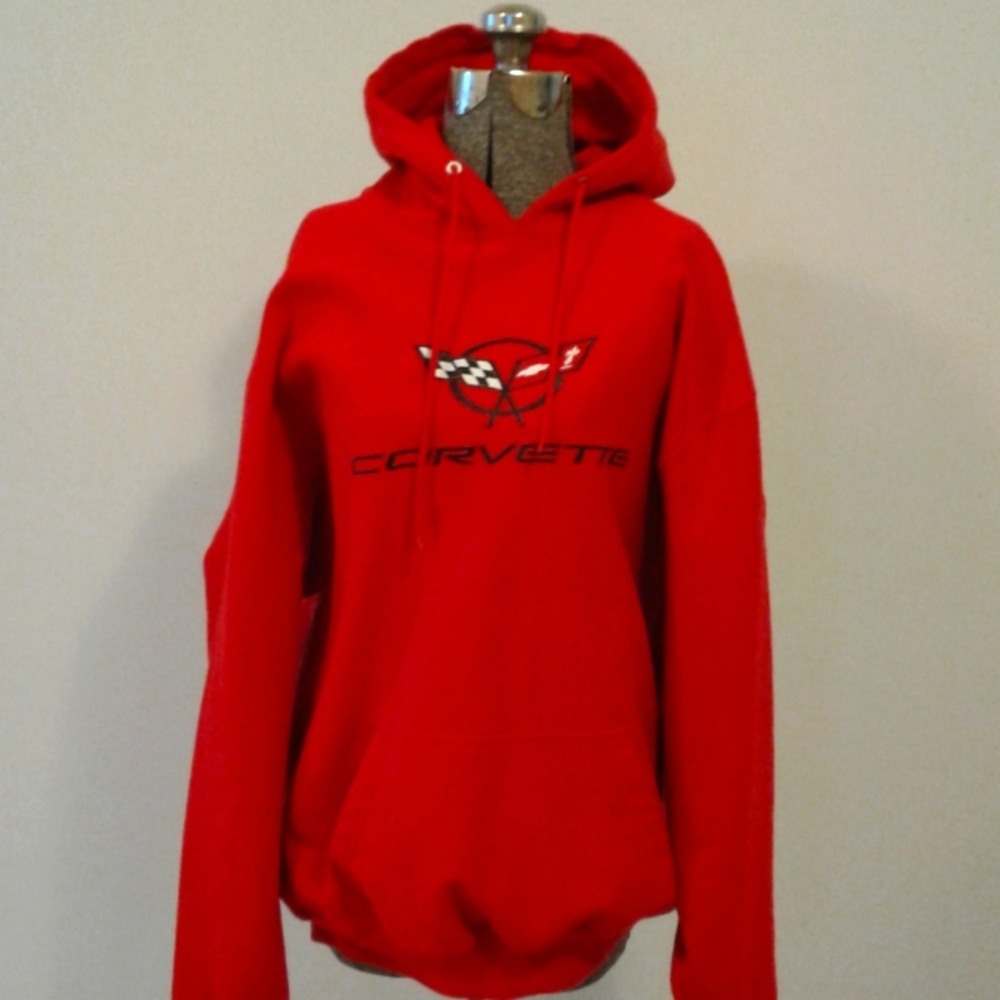 Corvette C5 Red Hoodie Sweatshirt by Steve & Barry's Sz XL sting Ray pullover